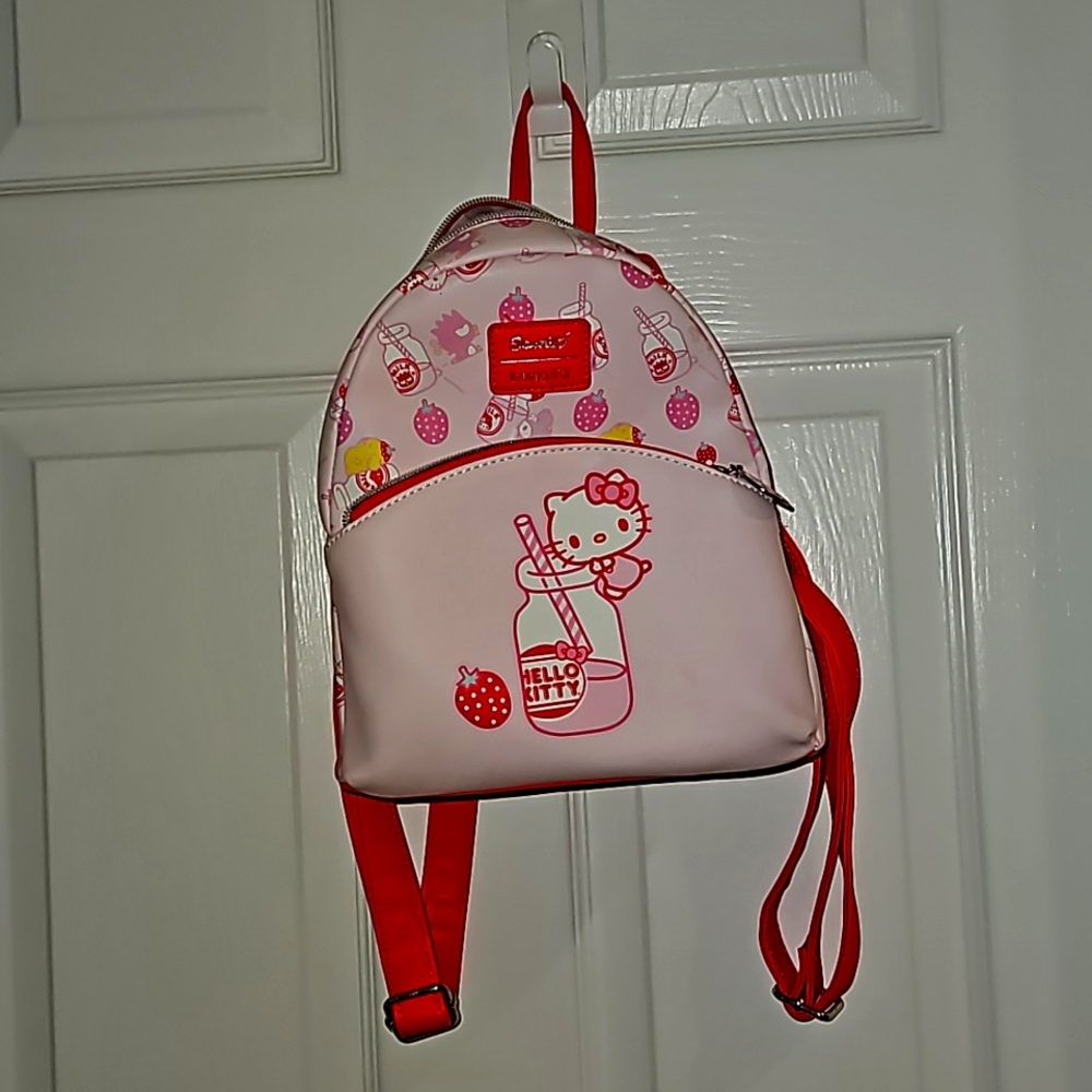 Loungefly Sanrio Hello Kitty strawberry milk mini backpack
